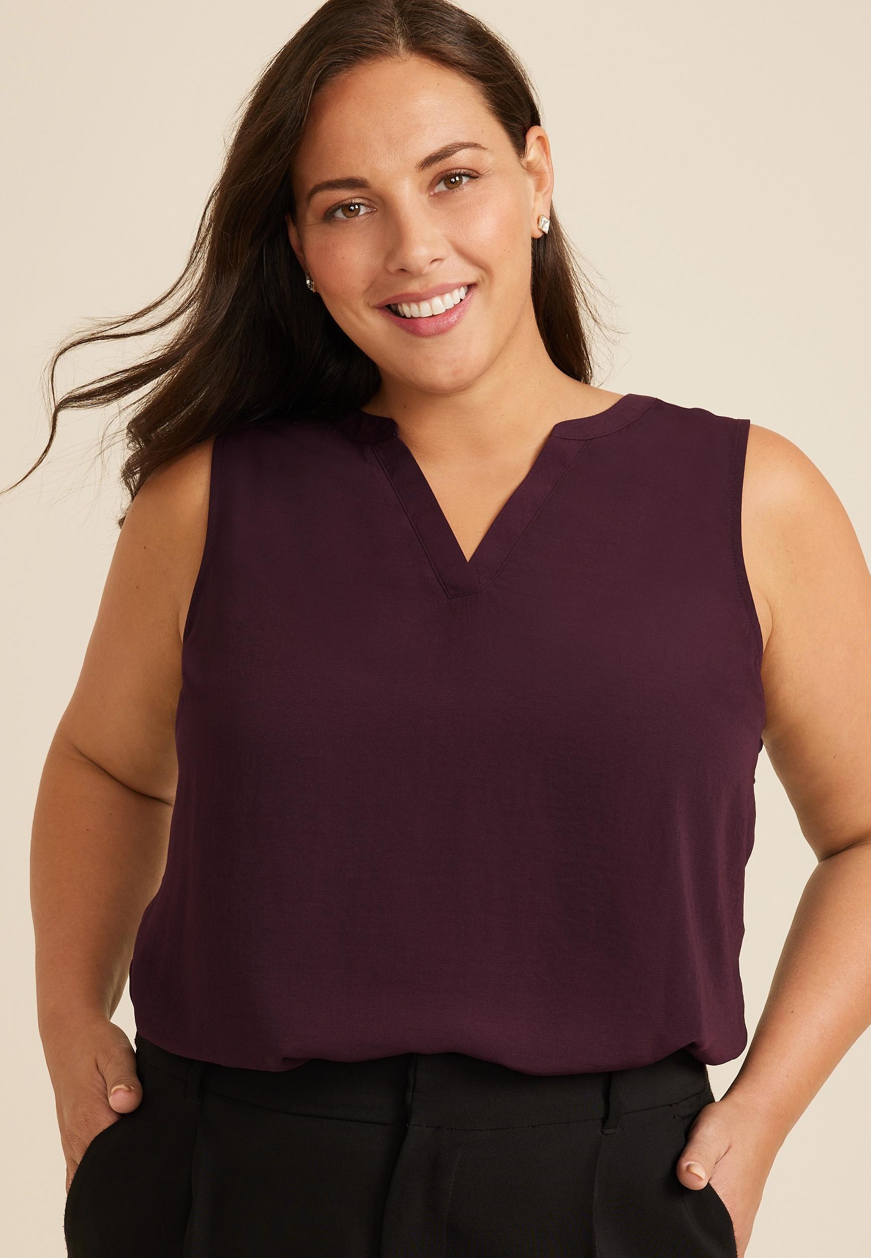 Maurices 0X Plus Size Womens Atwood Tank Top Purple Product Image