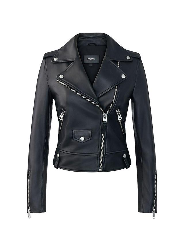 Womens Baya Lambskin Biker Jacket Product Image