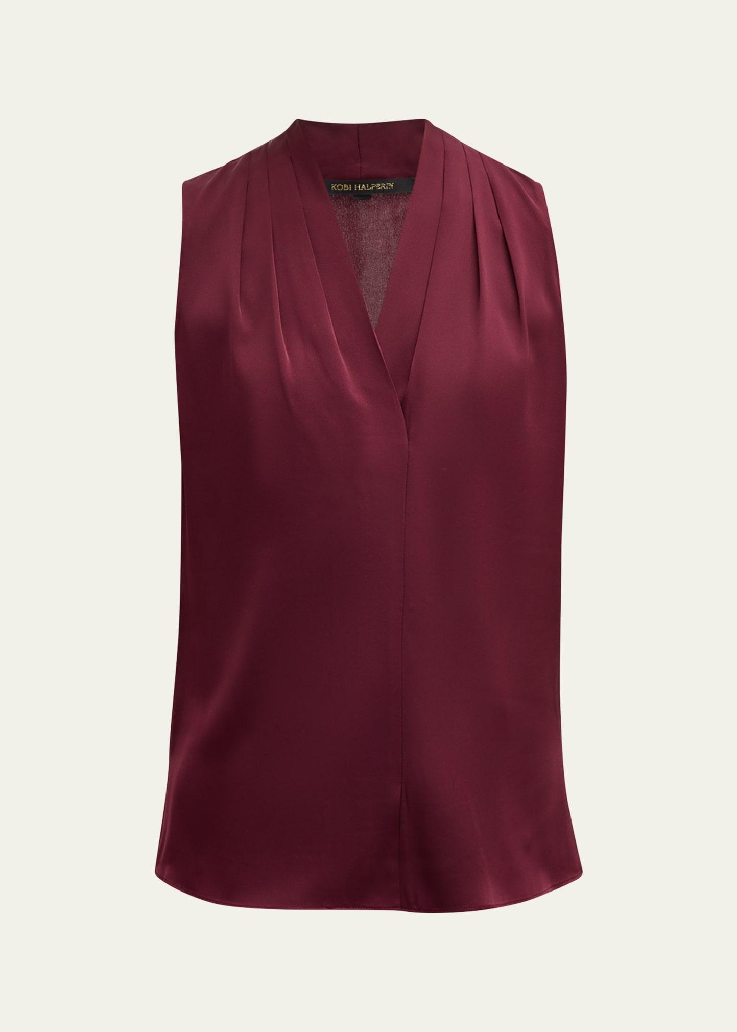 KOBI HALPERIN Mila Sleeveless Stretch Silk Blouse Product Image