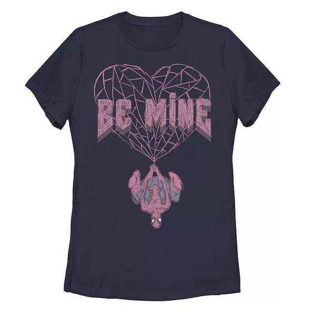 Juniors Marvel Spider-Man Heart Web Tee, Girls Blue Product Image