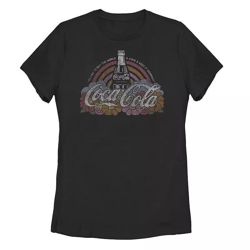 Juniors Coca Cola Rainbow Arch Floral Logo Tee, Girls Product Image