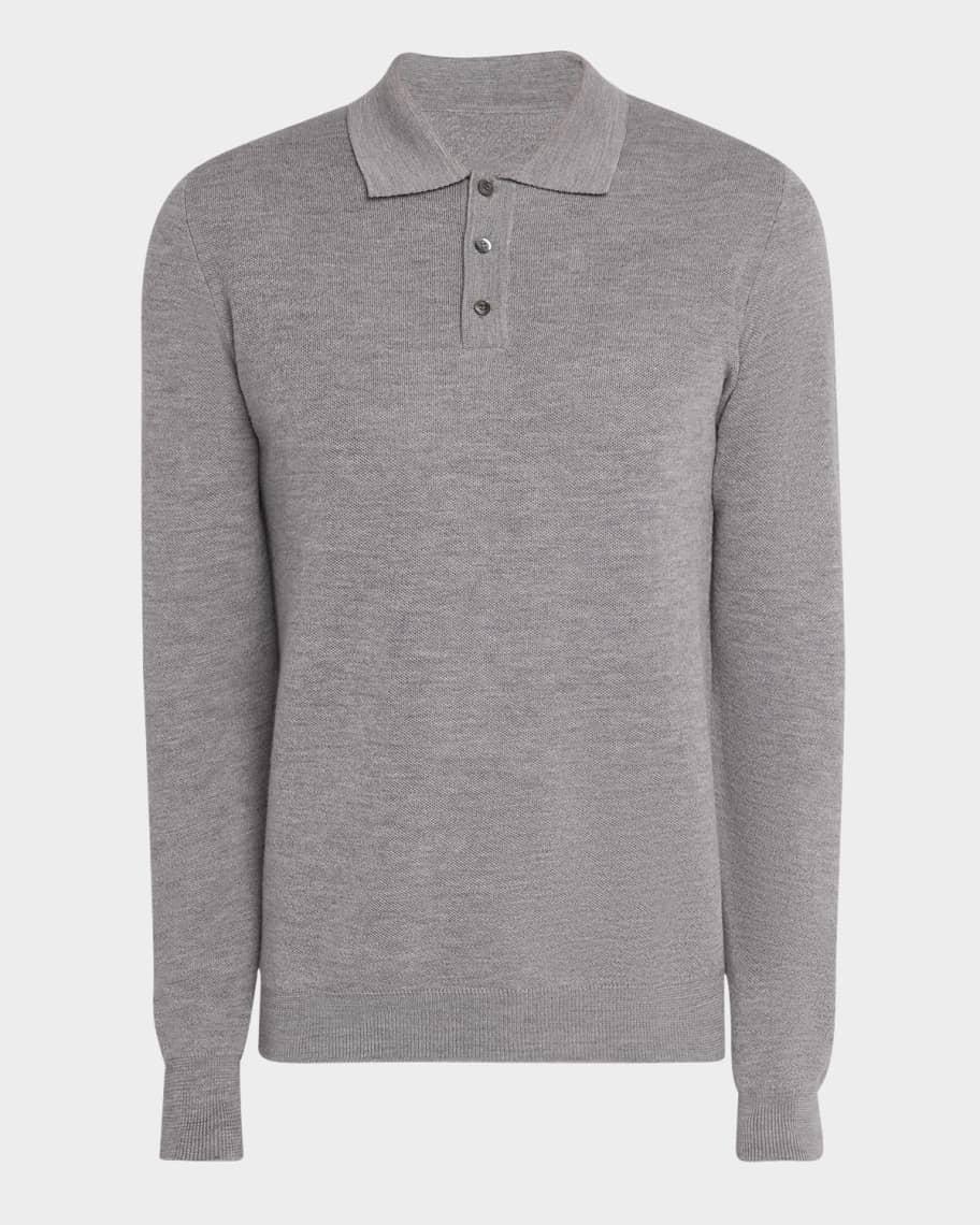 Men's Lightweight Milano Stitch Polo Sweater Product Image