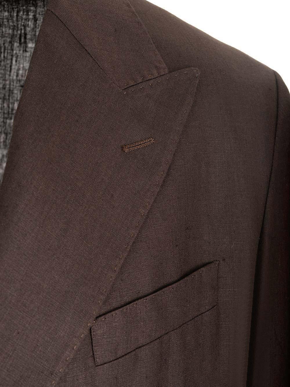 Double-breasted Ebony Jacket In Brown Product Image