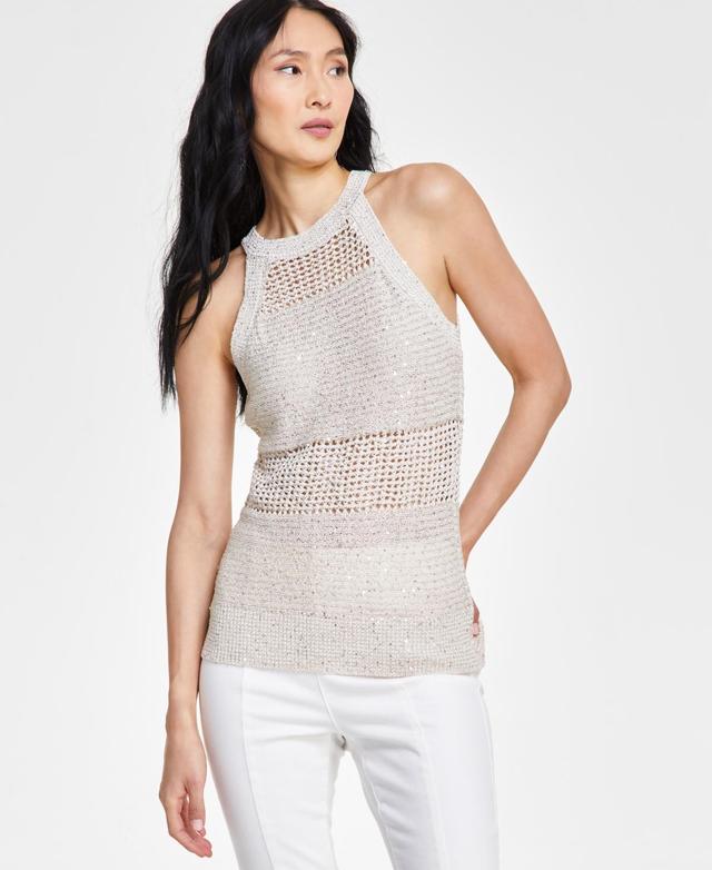 Women's Roving Sequin Crochet Sweater Tank Top, Created for Macy's  Product Image