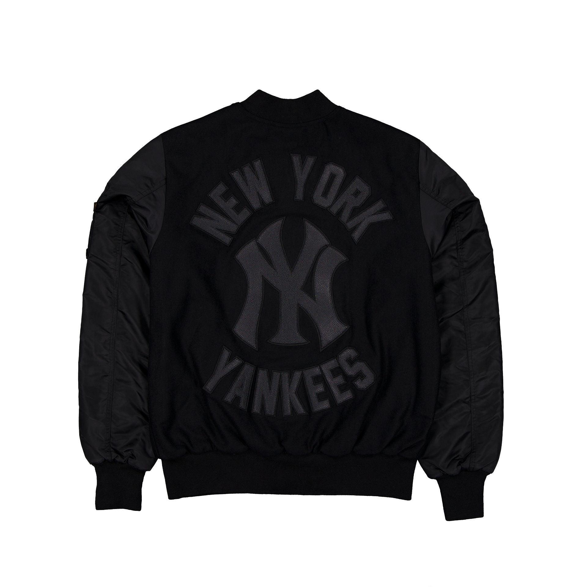 Alpha Industries x New York Yankees MA-1 Wool Varsity Jacket Black Male Product Image