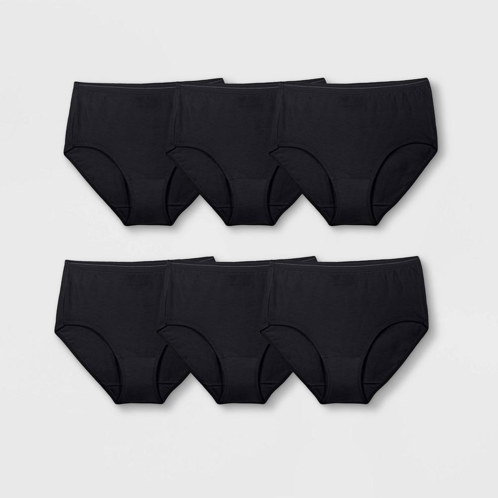 Fruit of the Loom Womens 6pk Cotton Briefs - Black Product Image