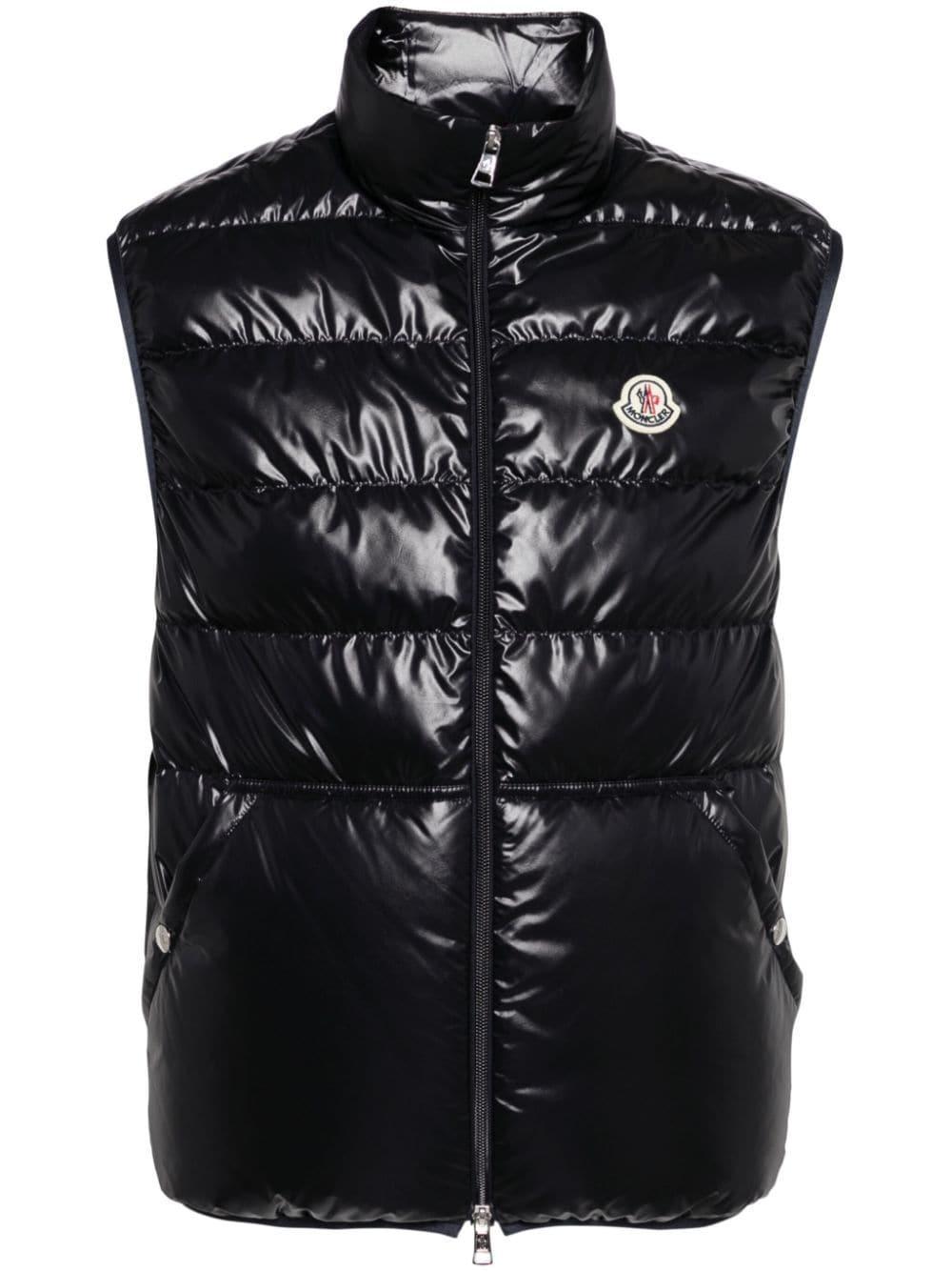 MONCLER Aube Tech Down Vest In Blue Product Image