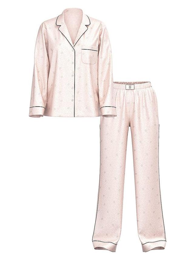 Glazed Satin Dew Drop Long Pajama Set Product Image