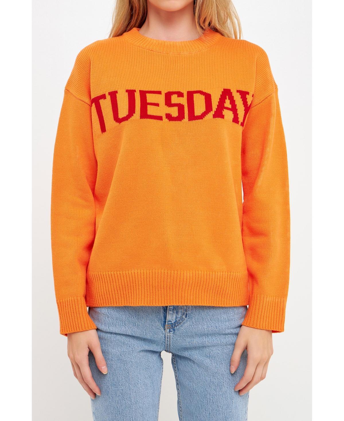 English Factory Womens Weekend Sweater - Orange Product Image