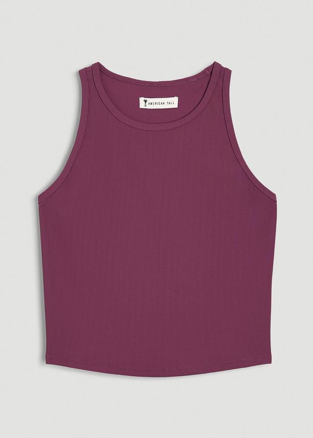 Cropped Ribbed Tank Top for Tall Women in Purple Gumdrop Female Product Image