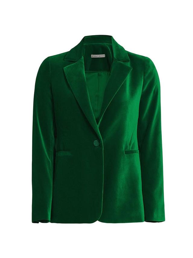 Womens Macey Velvet Single-Breasted Blazer Product Image