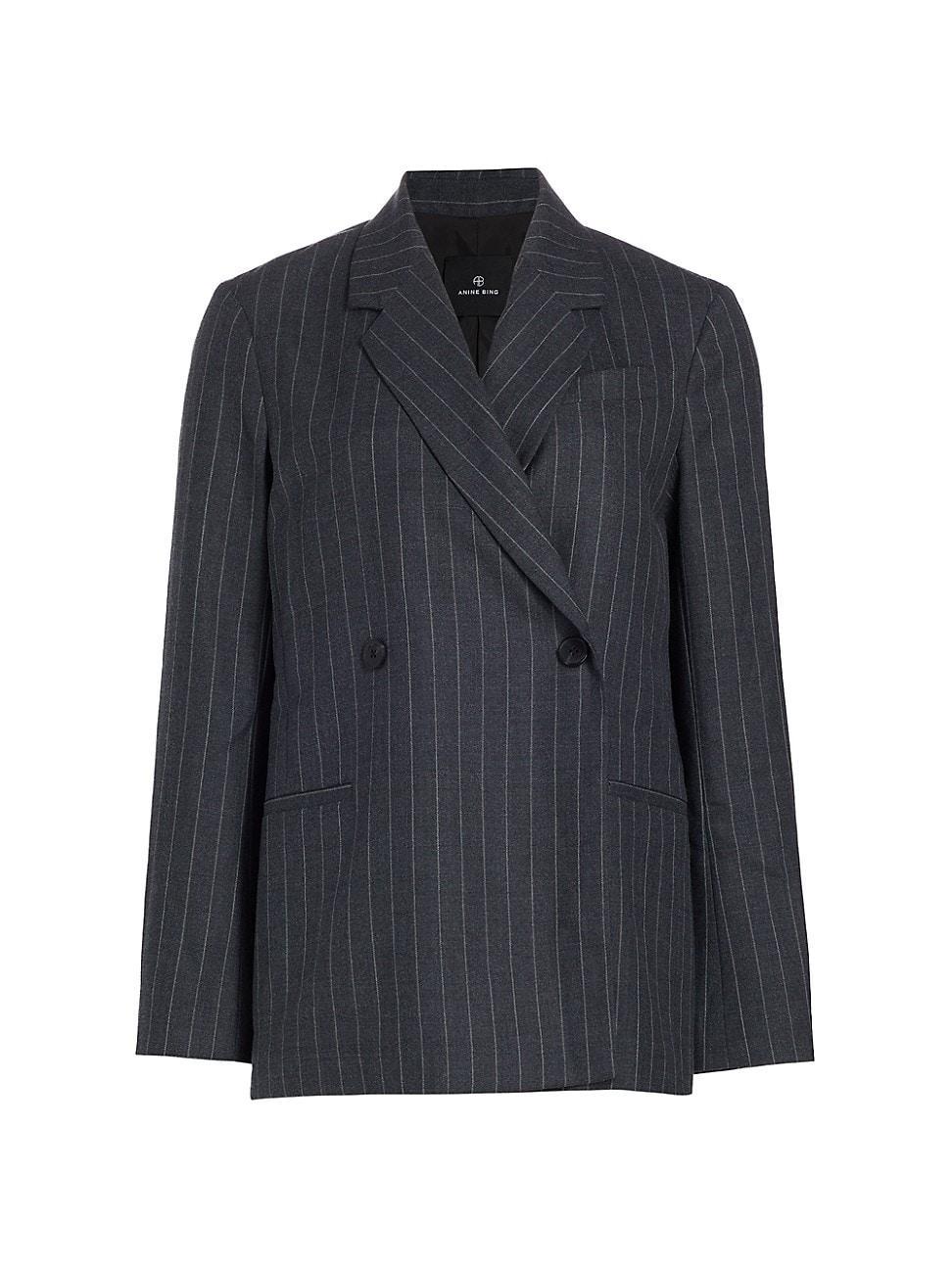 Womens Kaia Wool-Blend Pinstripe Blazer Product Image