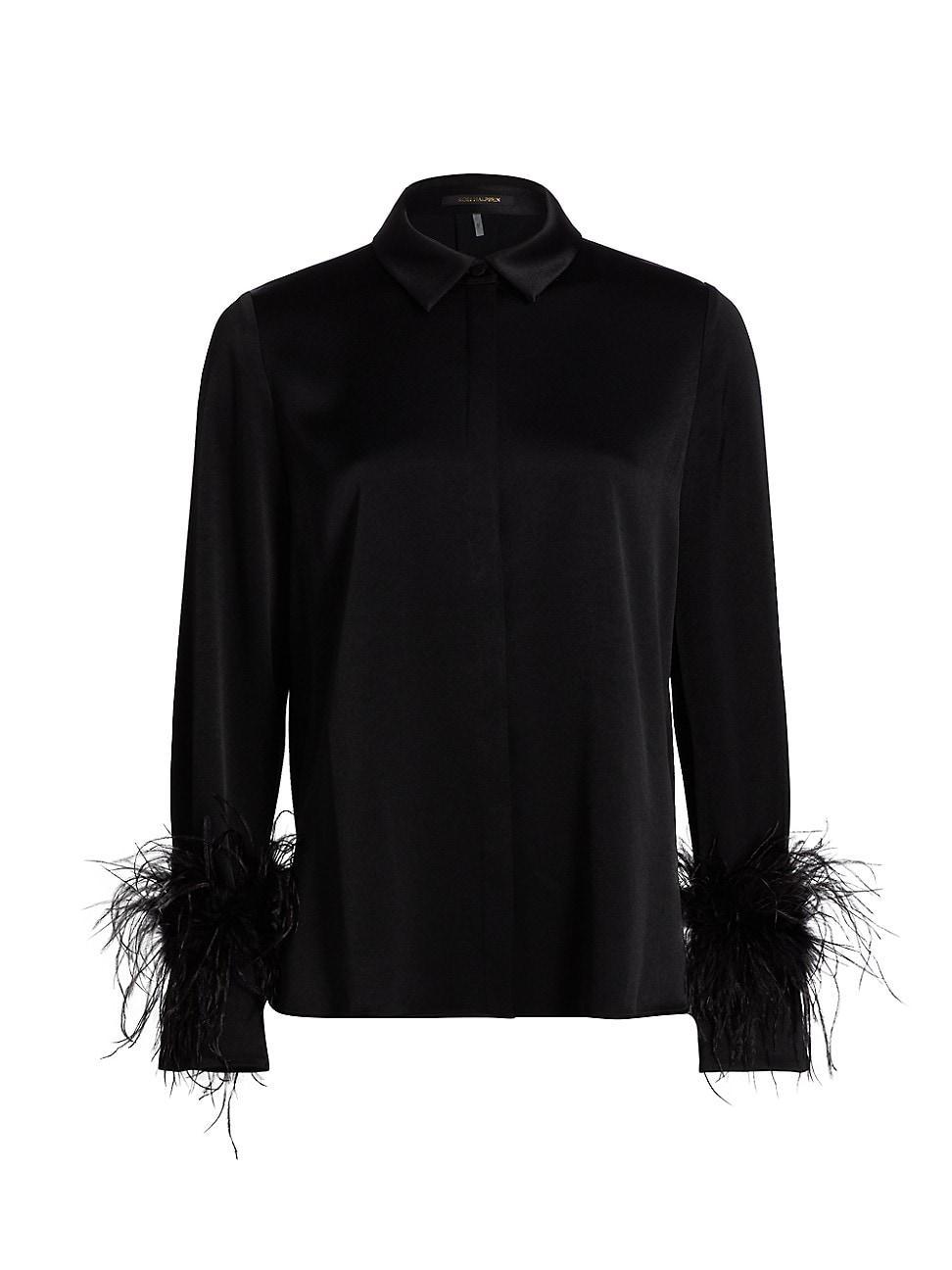 Womens Murphy Feather-Trim Blouse product image