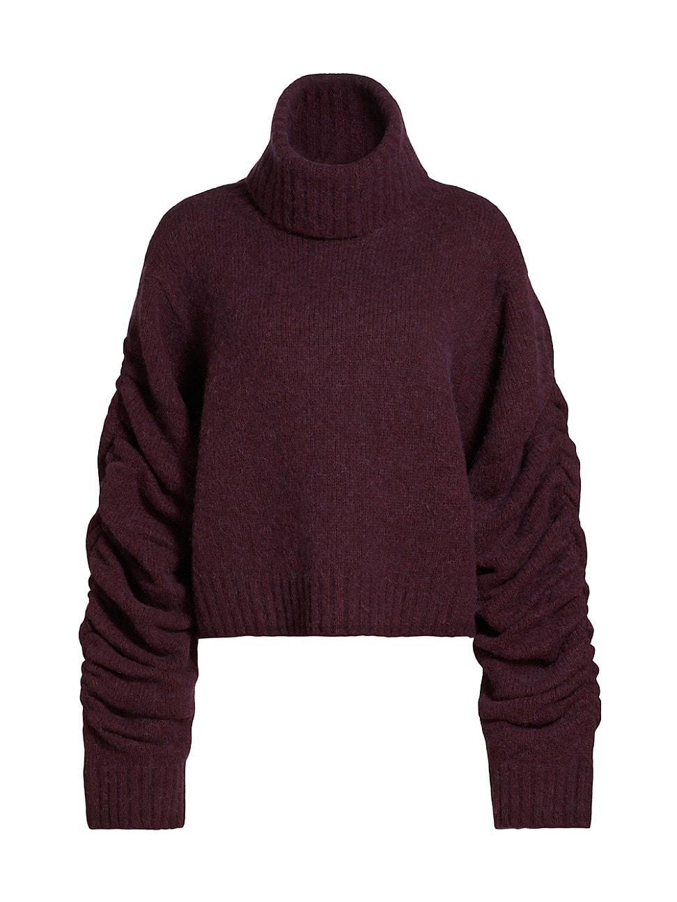 Womens Hour Ruched Mohair Turtleneck Sweater product image