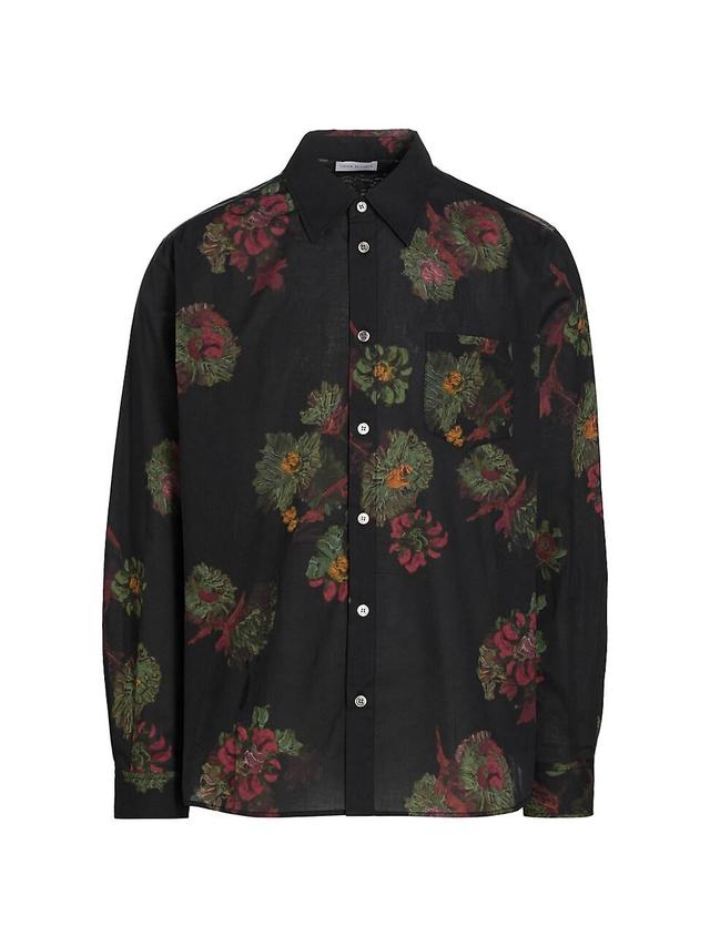 Mens Cloak Floral Cotton Button-Front Shirt Product Image