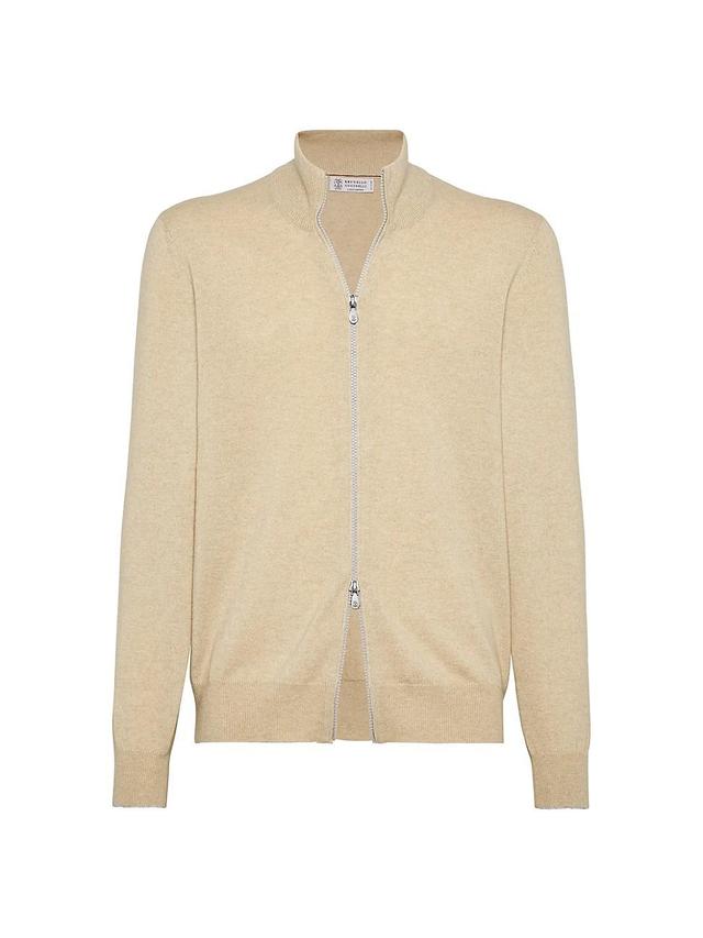 Mens Cashmere Turtleneck Cardigan with Zipper Product Image