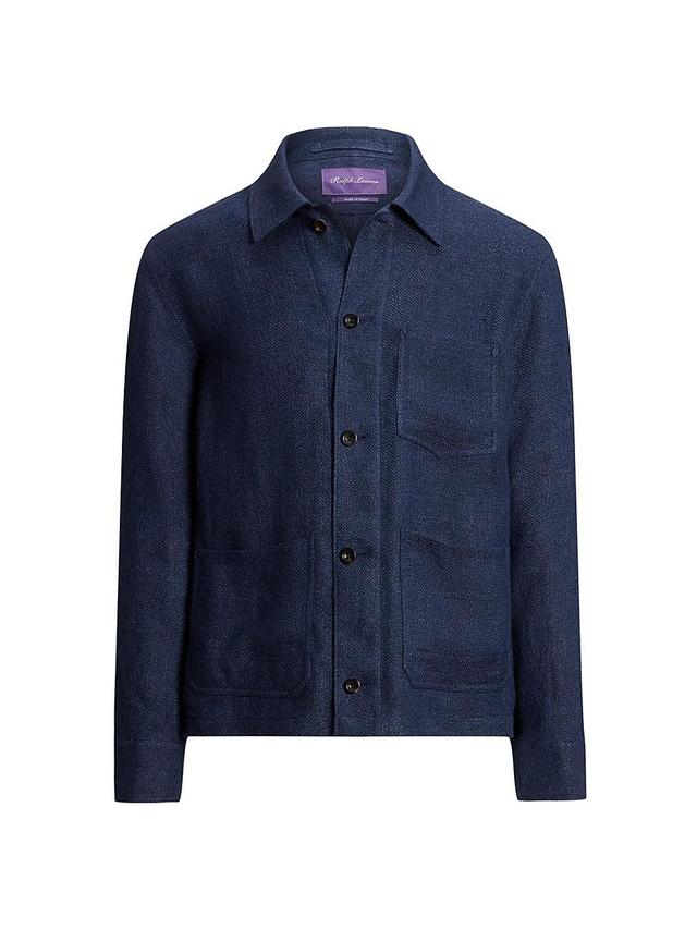 Mens Burnham Linen-Silk Woven Jacket Product Image