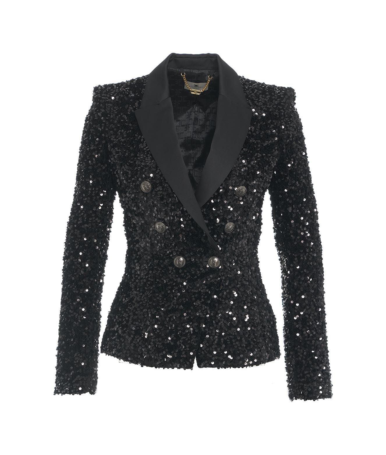 Blazer in ciniglia con pailettes Female Product Image