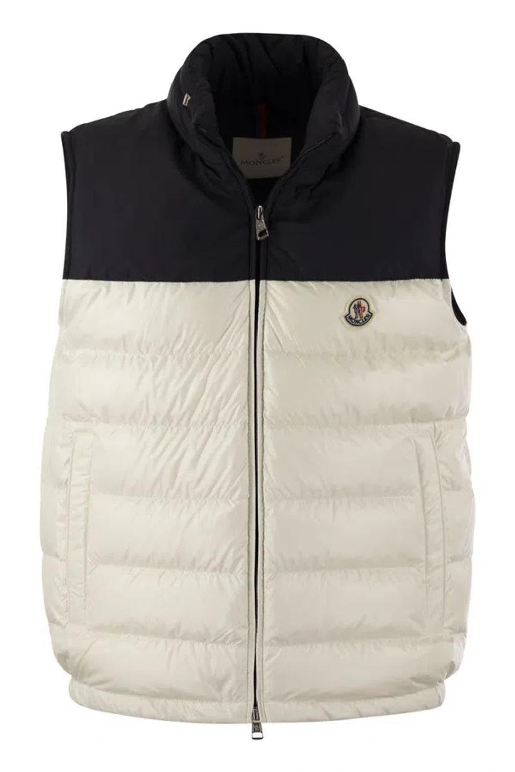 MONCLER Cerces - Down Filled Gilet In White Product Image