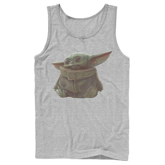 Mens Star Wars The Mandalorian The Child aka Baby Yoda Portrait Tank Top Athletic Grey Product Image