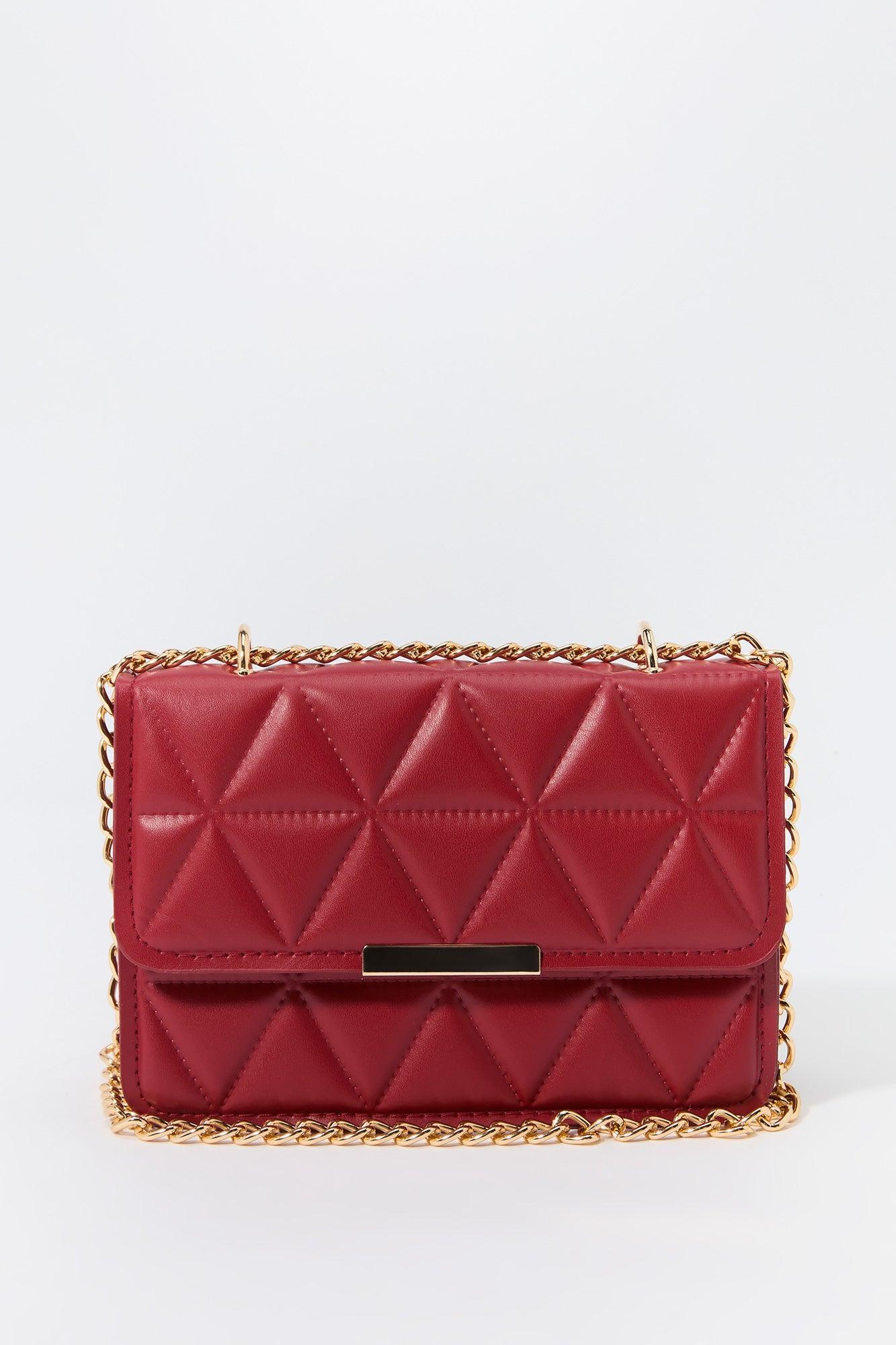 Faux Leather Quilted Crossbody Bag Female Product Image