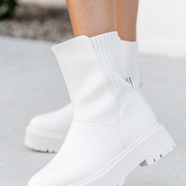 Sheila Off White Chunky Ankle Bootie FINAL SALE Product Image