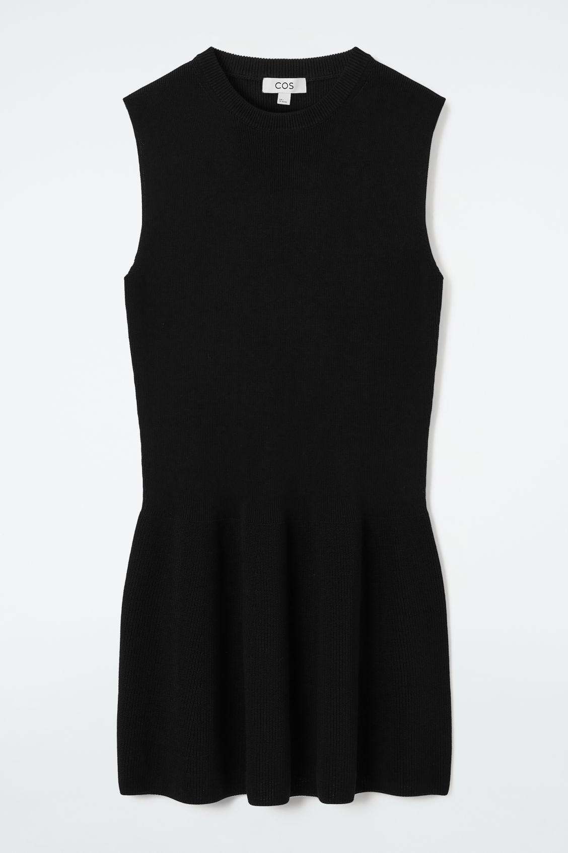 RIBBED-KNIT DROPPED-WAIST MINI DRESS Product Image