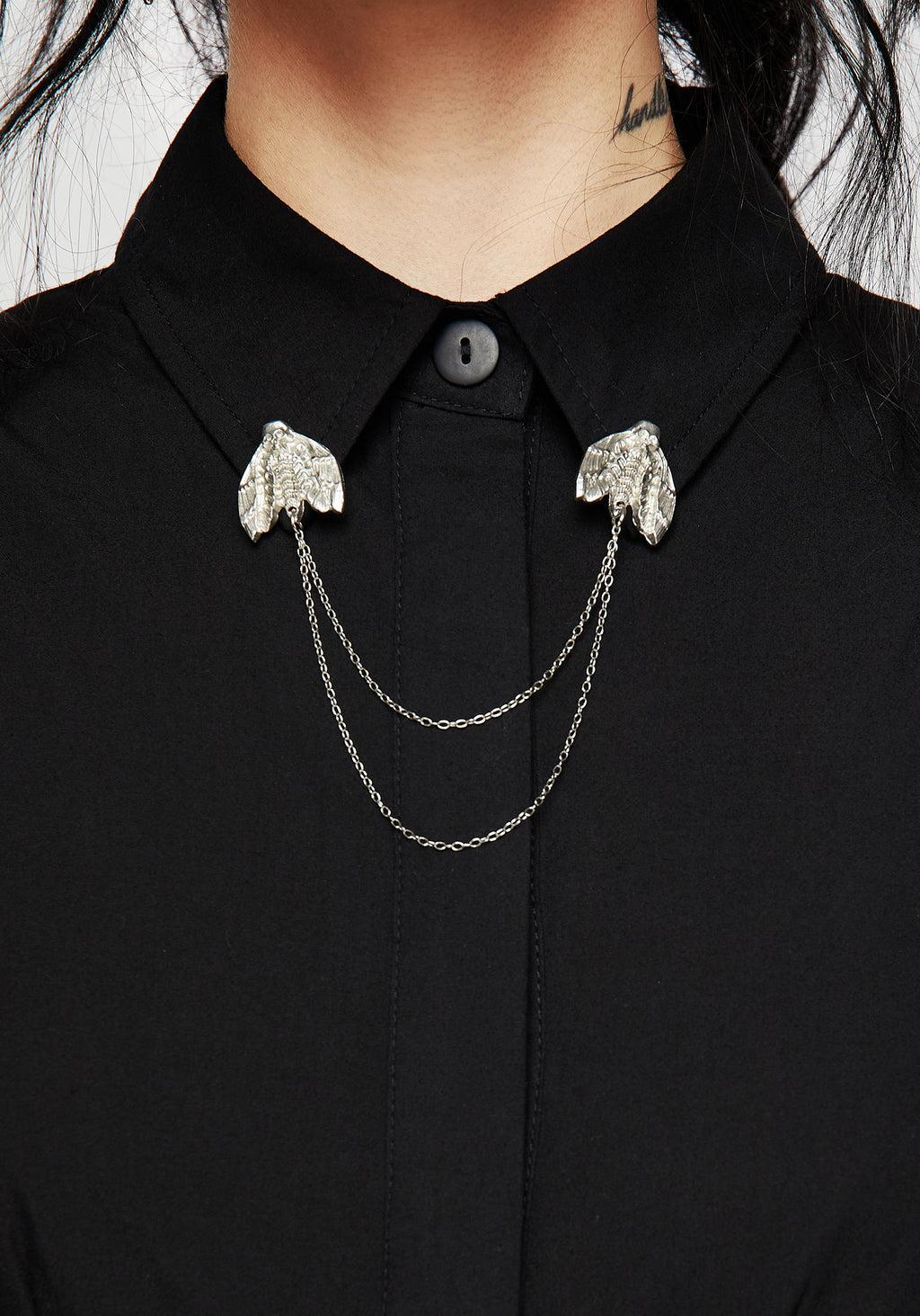 Styx Moth Collar Chain Mini Shirt Dress Product Image