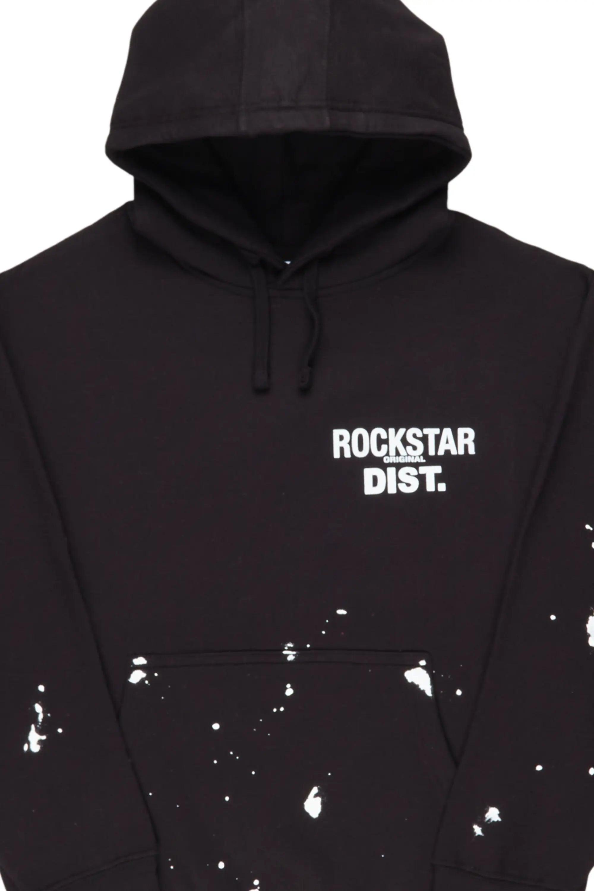 Raffer Black Graphic Hoodie Male Product Image