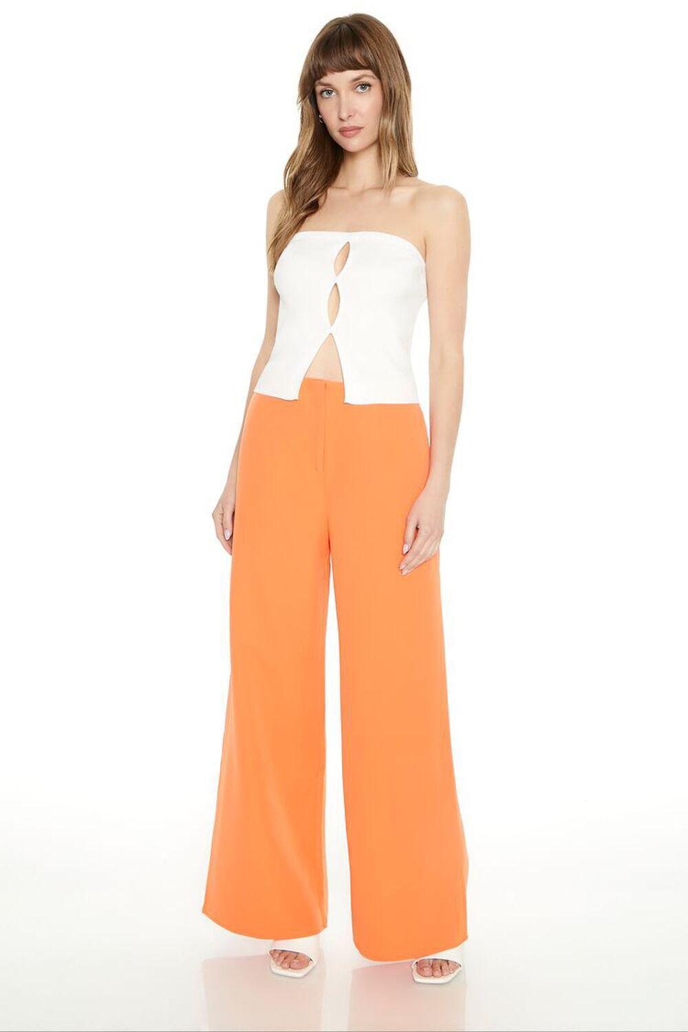 Twill Hook-and-Bar Wide-Leg Pants | Forever 21 Product Image