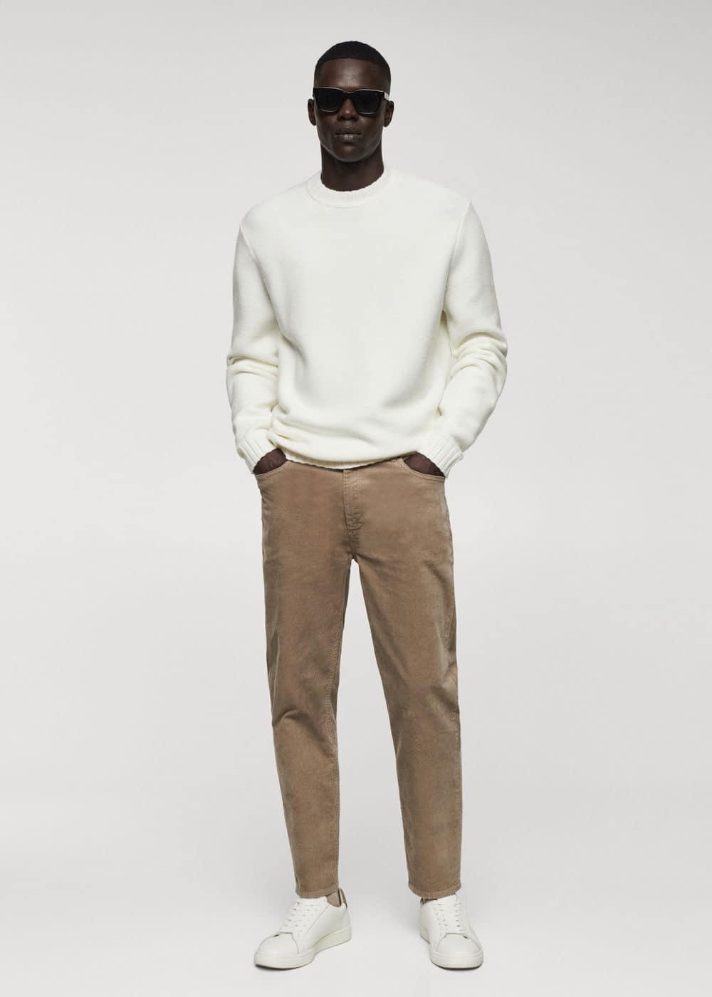 MANGO MAN - Micro-corduroy slim-fit pants beigeMen Product Image