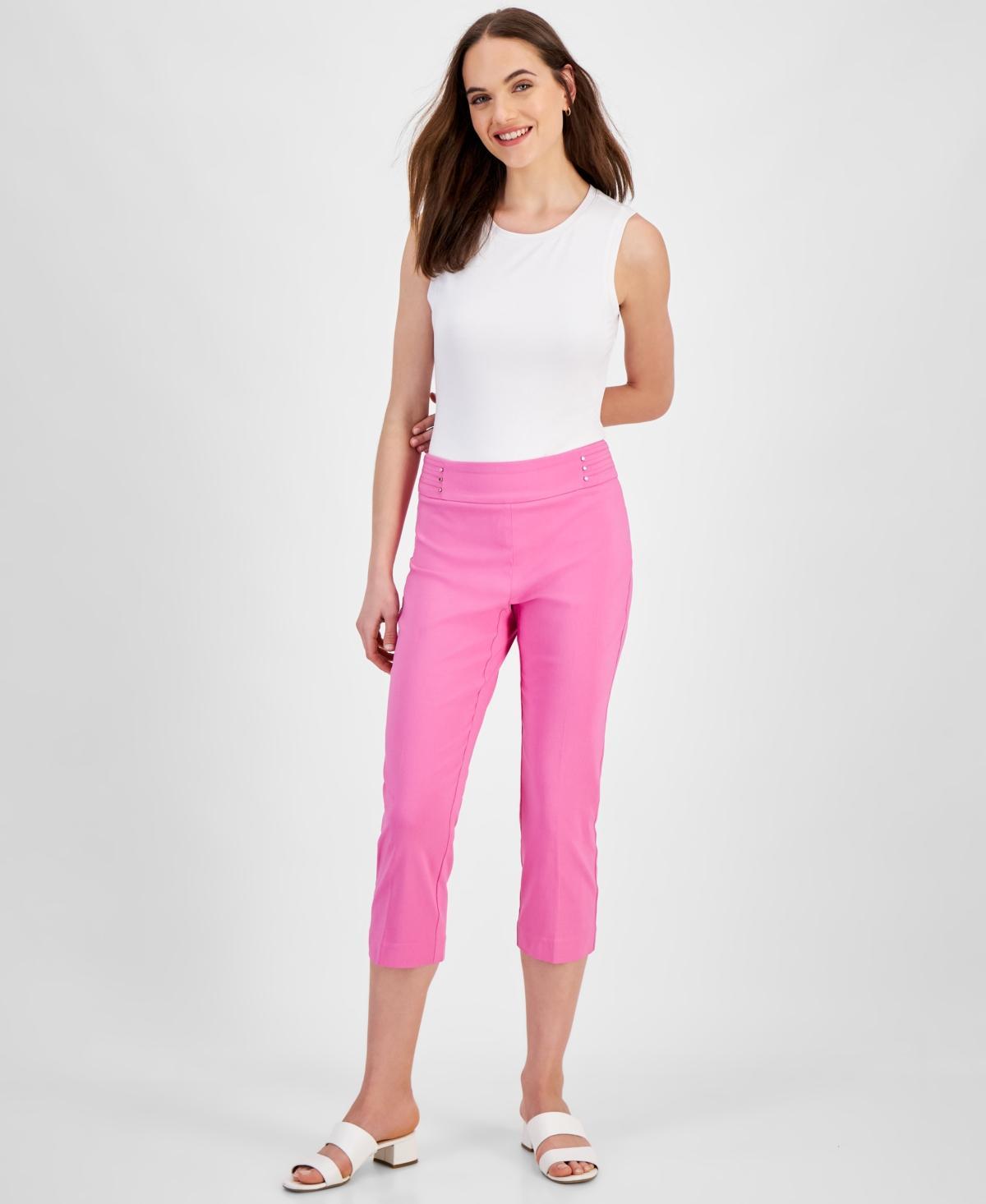 Jm Collection Petite Rivet-Detail Capri Pants, Created for Macys Product Image