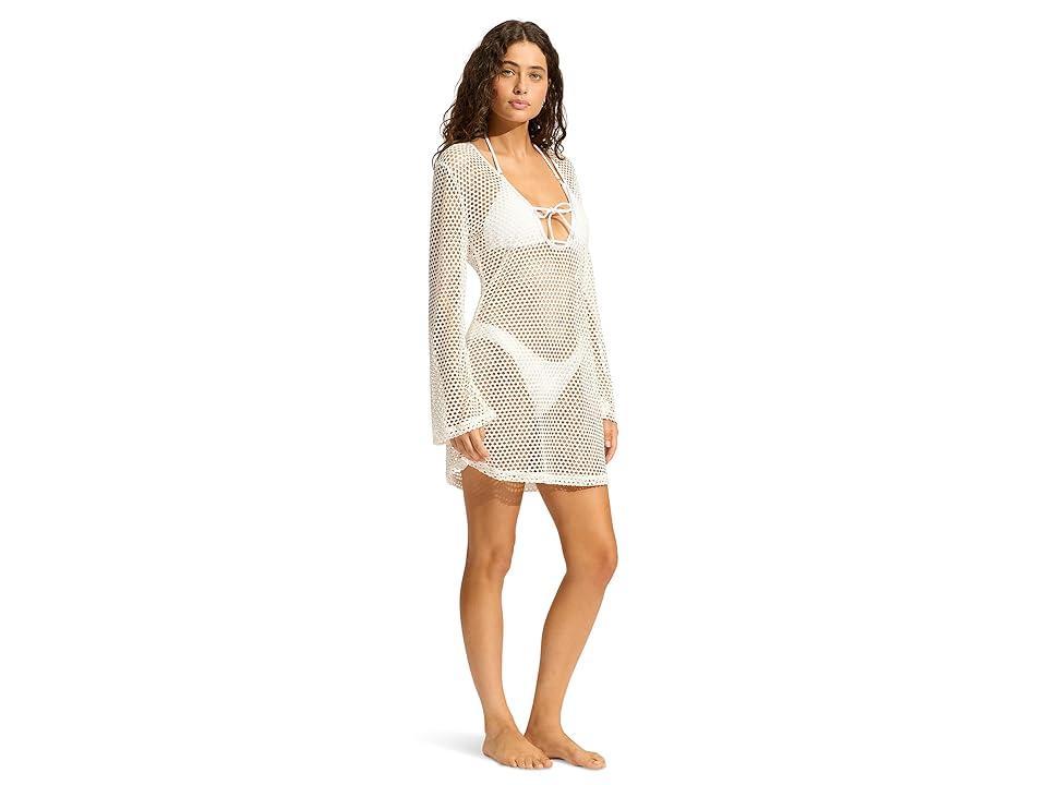 Seafolly Mesh Effect Long Sleeve Cover-Up Dress Product Image