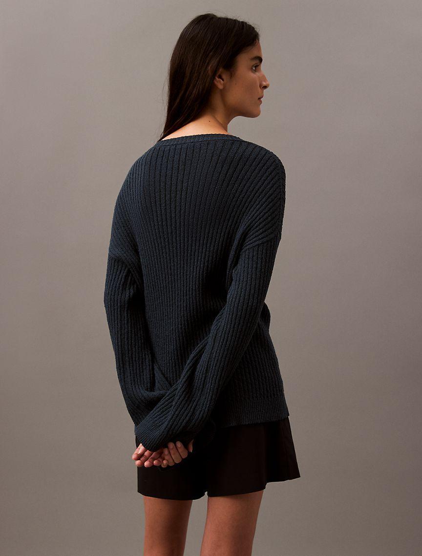 Soft Rib V-Neck Sweater Product Image