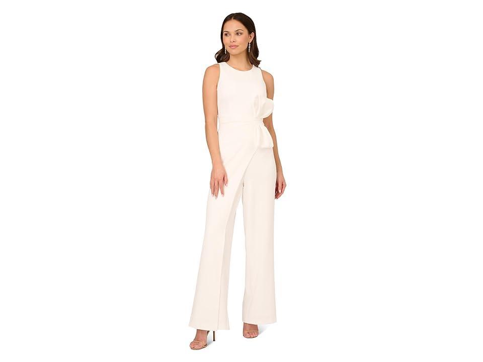 Adrianna Papell Wide Leg Bow Detail Jumpsuit (Ivory) Women's Dress Pants Product Image