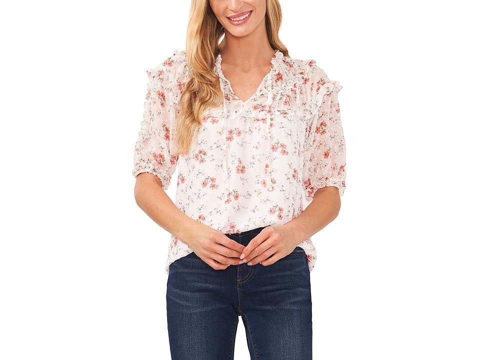 CeCe Shirred Yoke Top (Ultra ) Women's Clothing Product Image