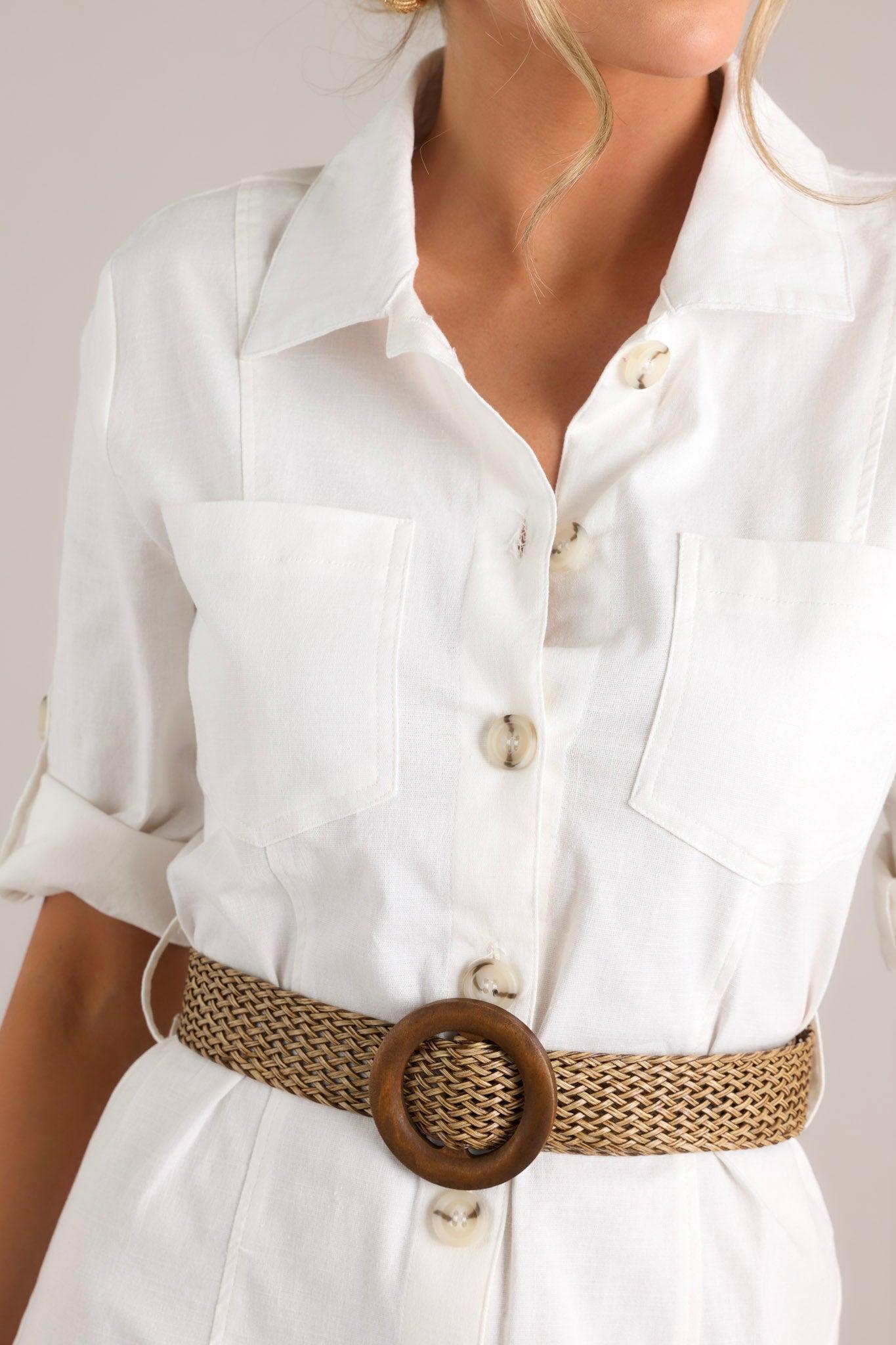 Reach Land's End Ivory Button Down Shirt Dress Product Image