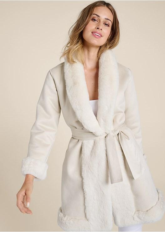 Faux-Fur Trim Coat Product Image