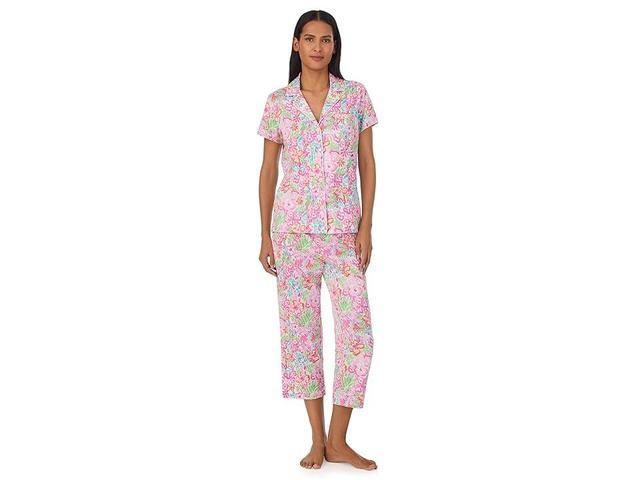 LAUREN Ralph Lauren Capri PJ Set Floral) Women's Pajama Sets Product Image
