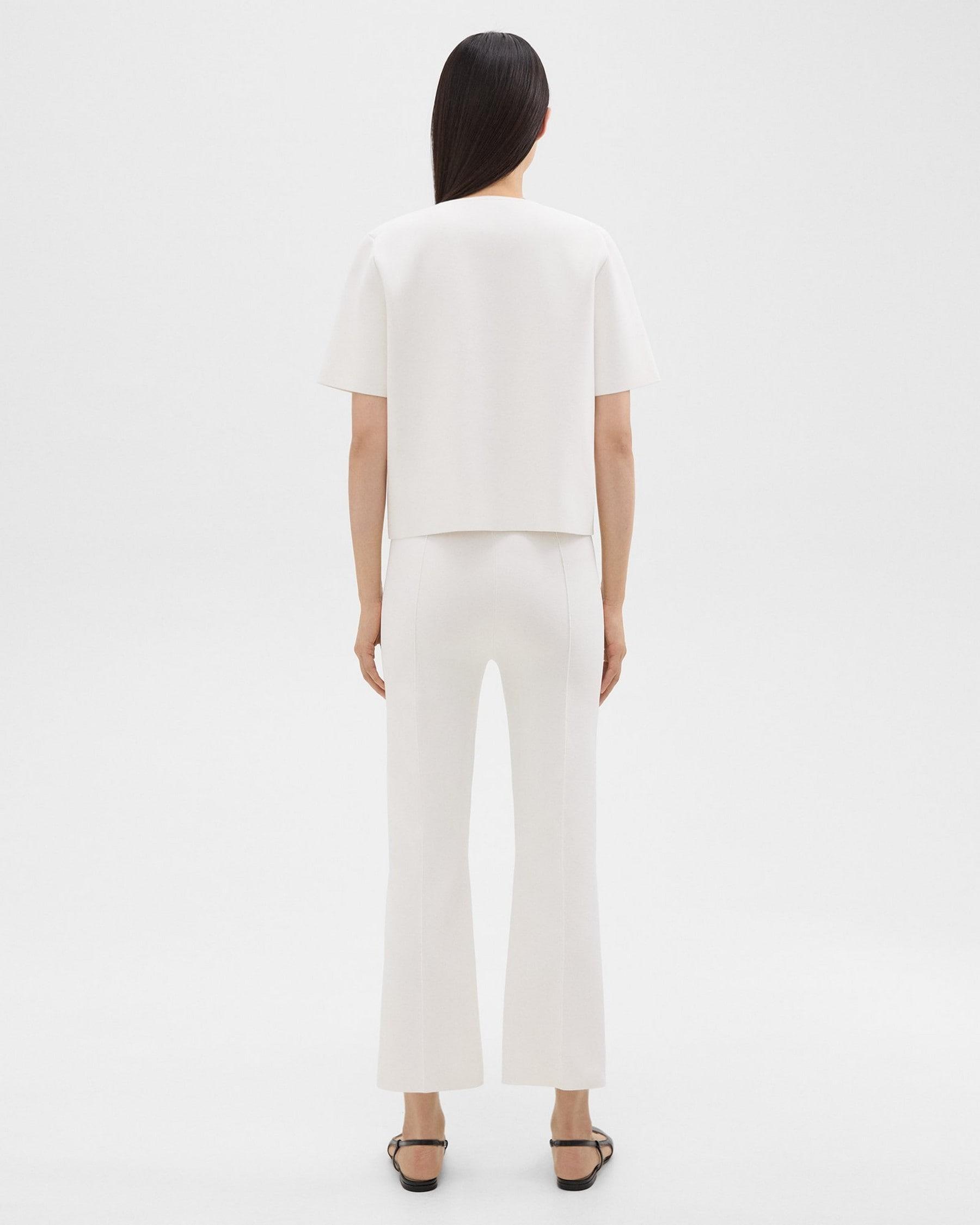 Cropped Flare Pant in Crepe Knit Product Image