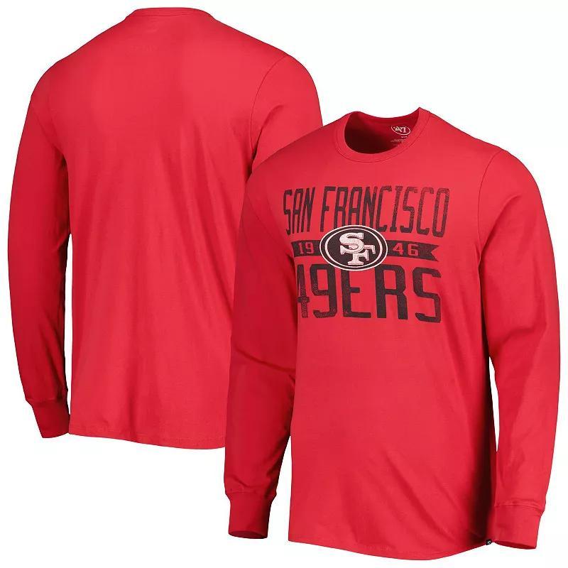 Mens 47 Scarlet San Francisco 49ers Brand Wide Out Franklin Long Sleeve T-Shirt Product Image