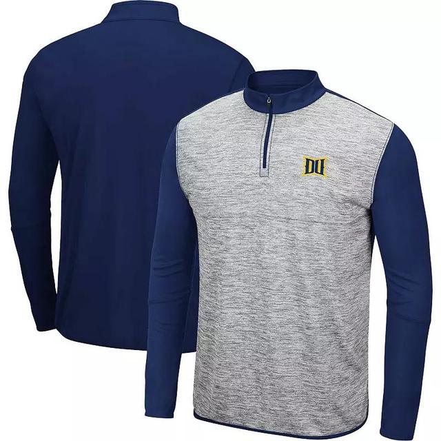 Mens Colosseum Heather Gray/Navy Drexel Dragons Prospect Quarter-Zip Jacket Product Image