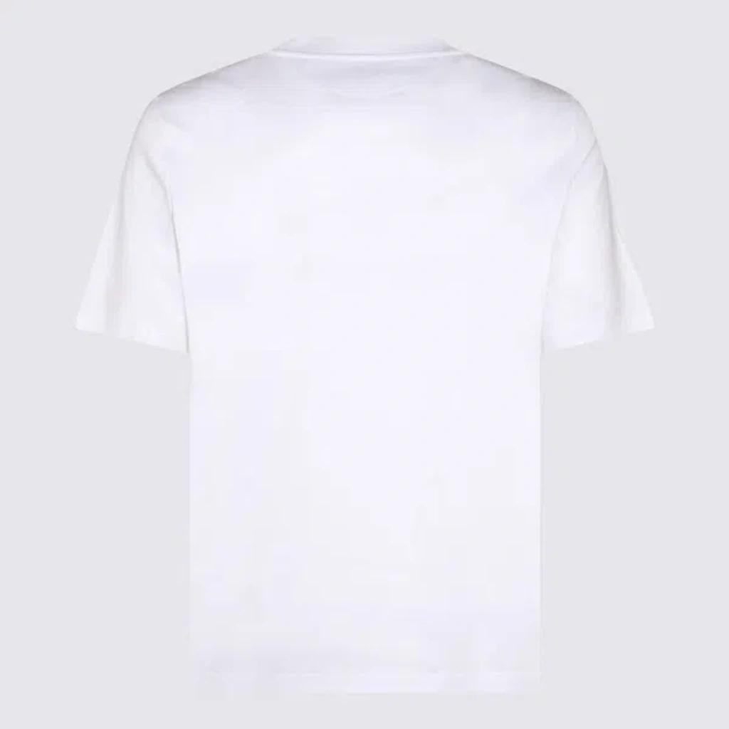 BRUNELLO CUCINELLI White Cotton T-shirt In Multicolor Product Image