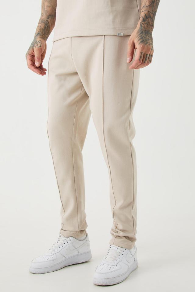 Tall Slim Tapered Interlock Pintuck Jogger | boohooMAN USA Product Image