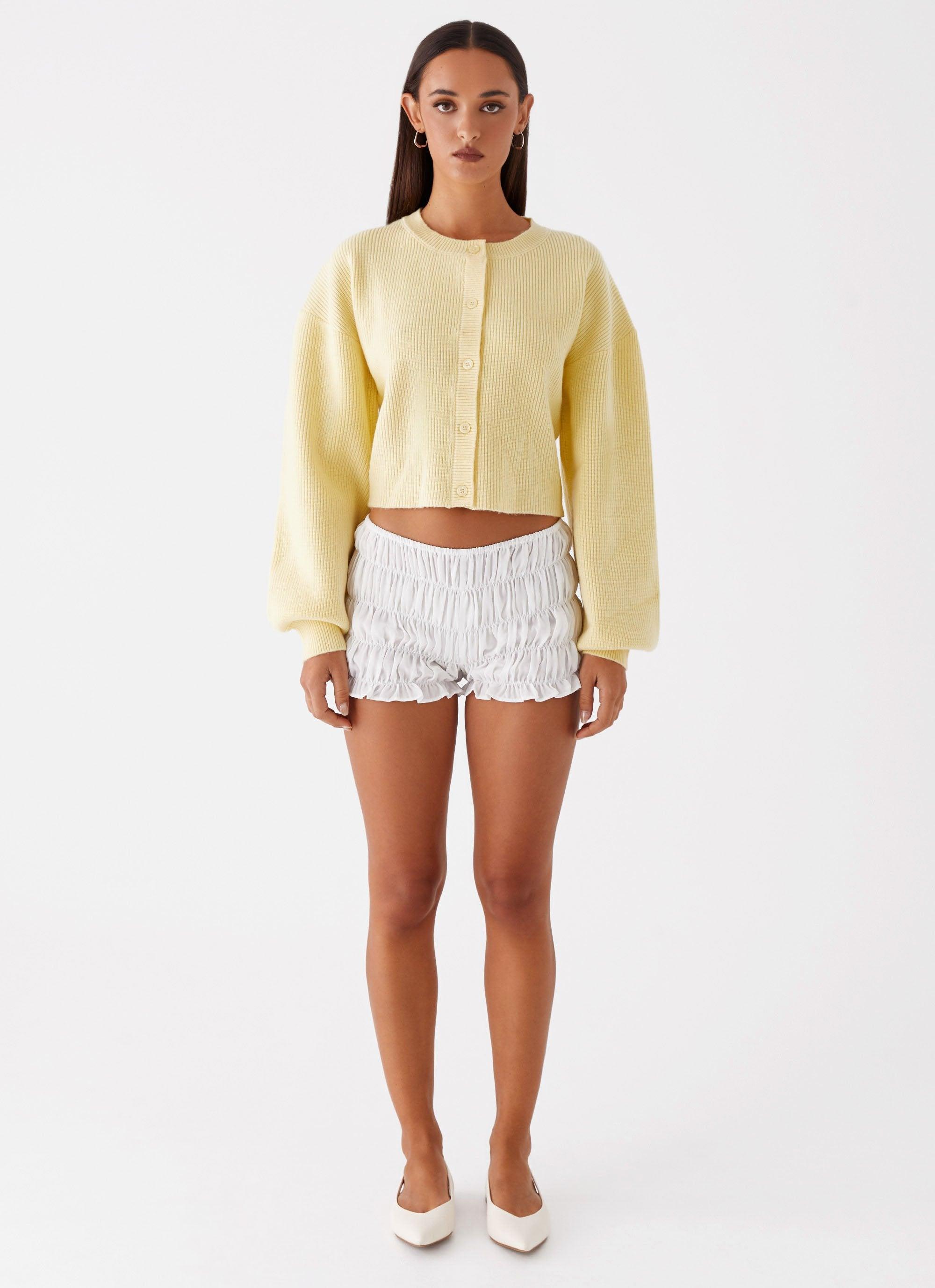 Daphne Knit Cardigan - Butter Yellow Product Image