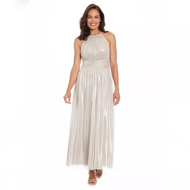 Womens London Times Halter Neck Ruched Maxi Dress Product Image