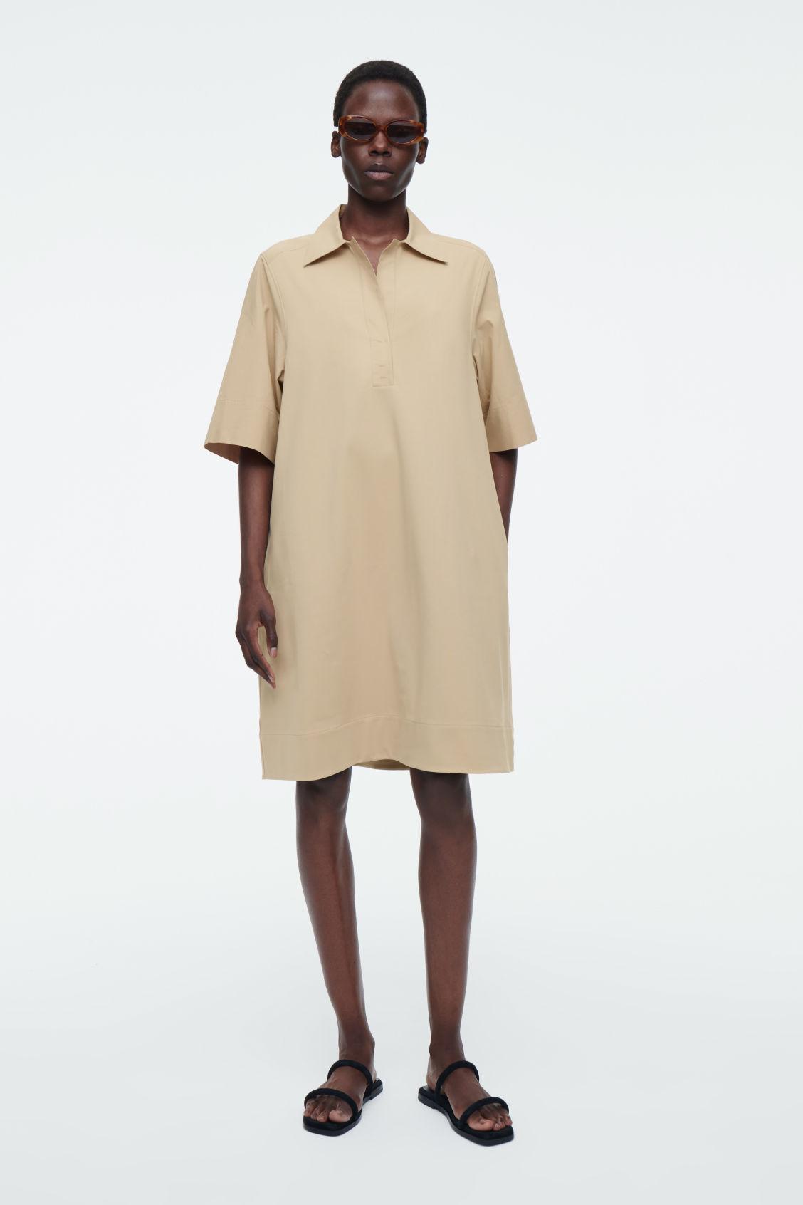 OVERSIZED OPEN-COLLAR SHIRT DRESS Product Image