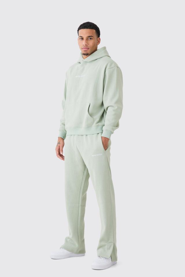 Mens Green Limited Edition Oversized Boxy Split Hem Tracksuit, Green Product Image