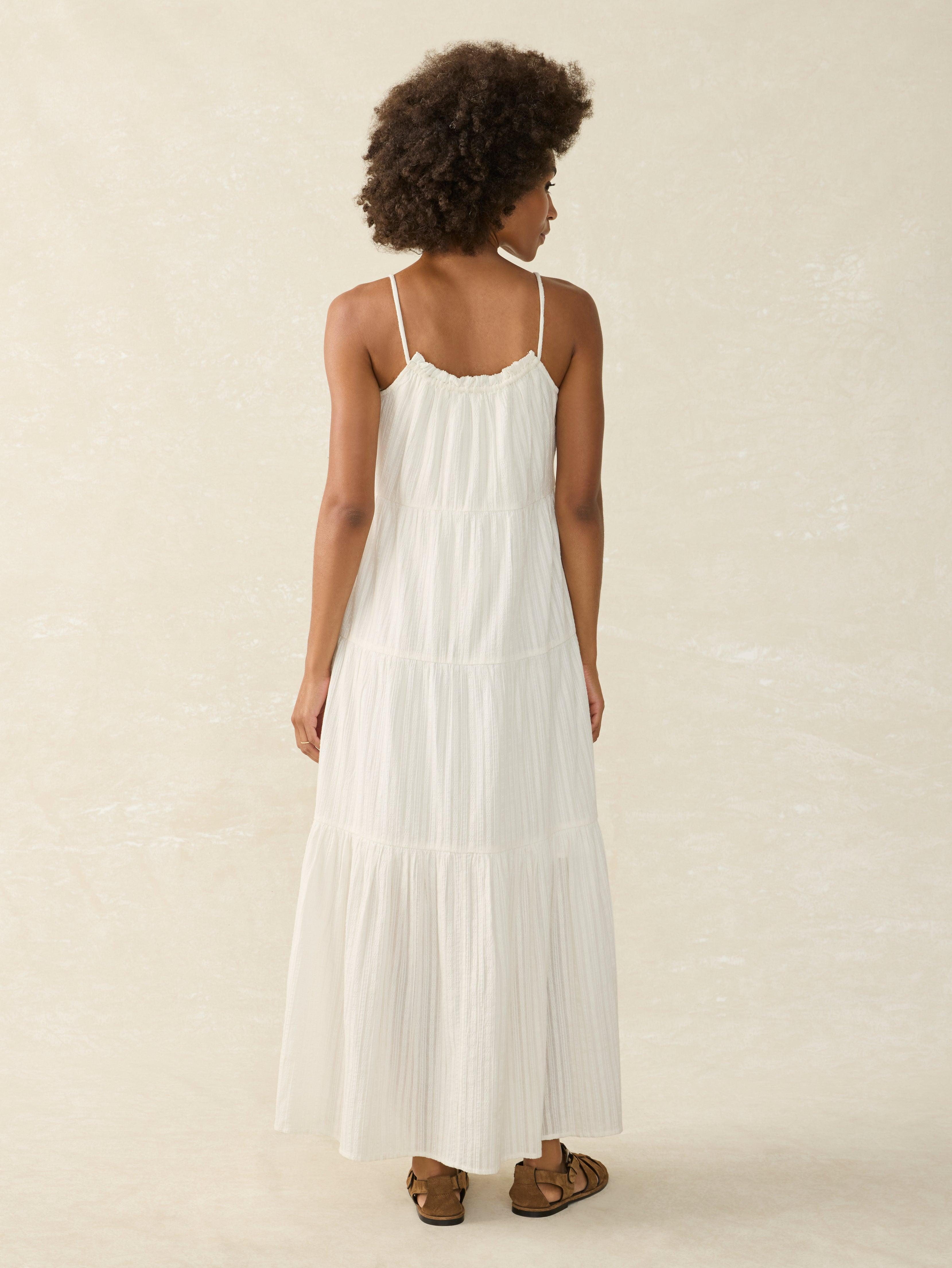 Silk Blend Sun Chaser Maxi Dress - Egret Dobby Female Product Image