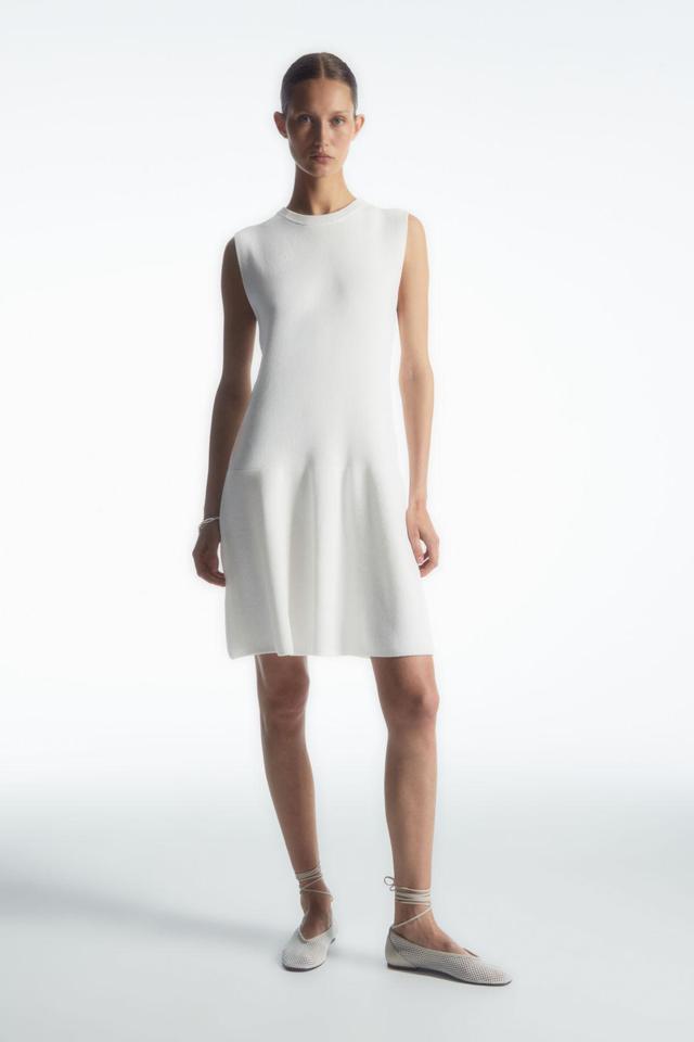 RIBBED-KNIT DROPPED-WAIST MINI DRESS Product Image